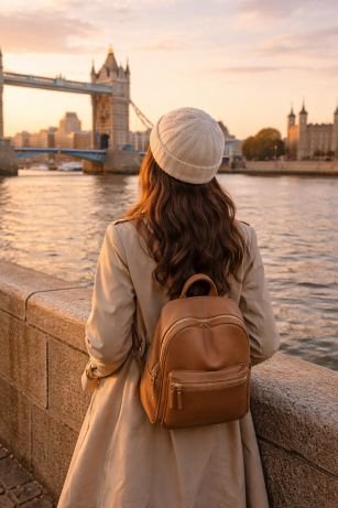 Mujer mirando el Puente de la Torre - Londres